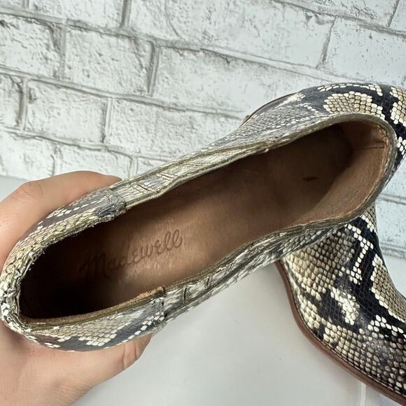 Madewell Boots Sonia Ankle Booties Low Chelsea Leather Snake Embossed 8.5 - Picture 9 of 10